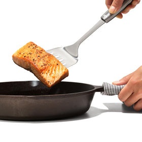 OXO Steel Cooking Turner in dishwasher for quick cleanup
