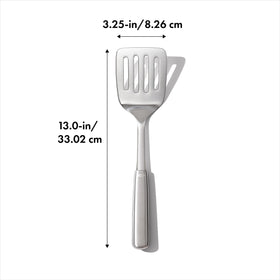 OXO Steel Cooking Turner flipping eggs with even control