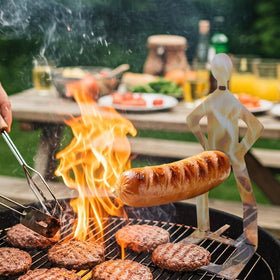 OYASUMI portable hot dog roasters provide hands-free grilling on camping trips.