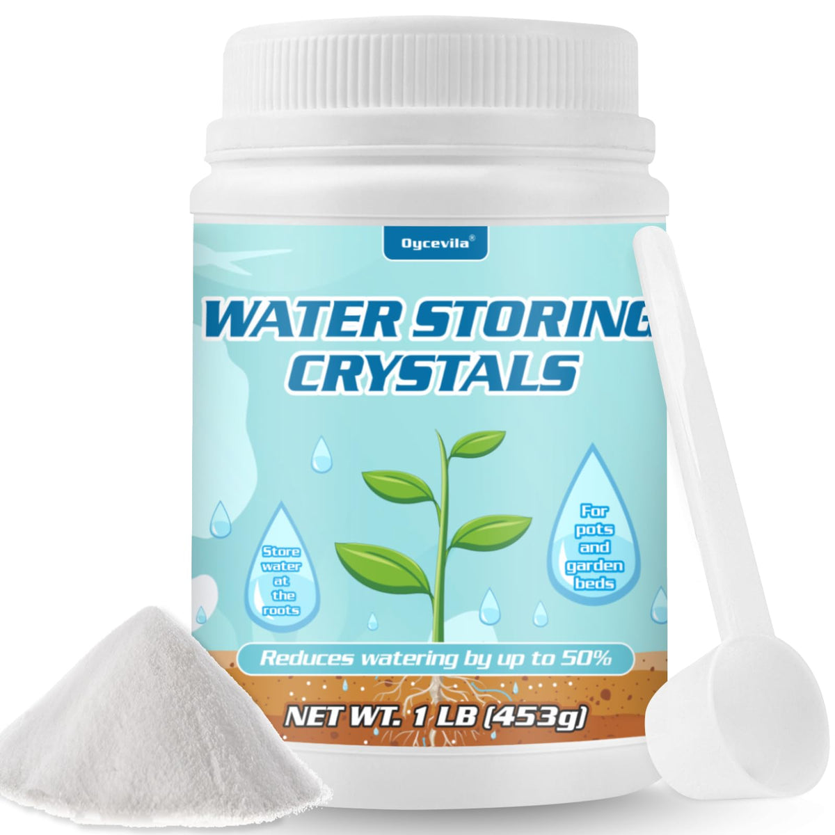 Oycevila 1lb water crystals bottle with measuring spoon for easy dosing