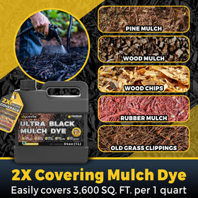 Oycevila mulch dye on wood chips bed for rich color