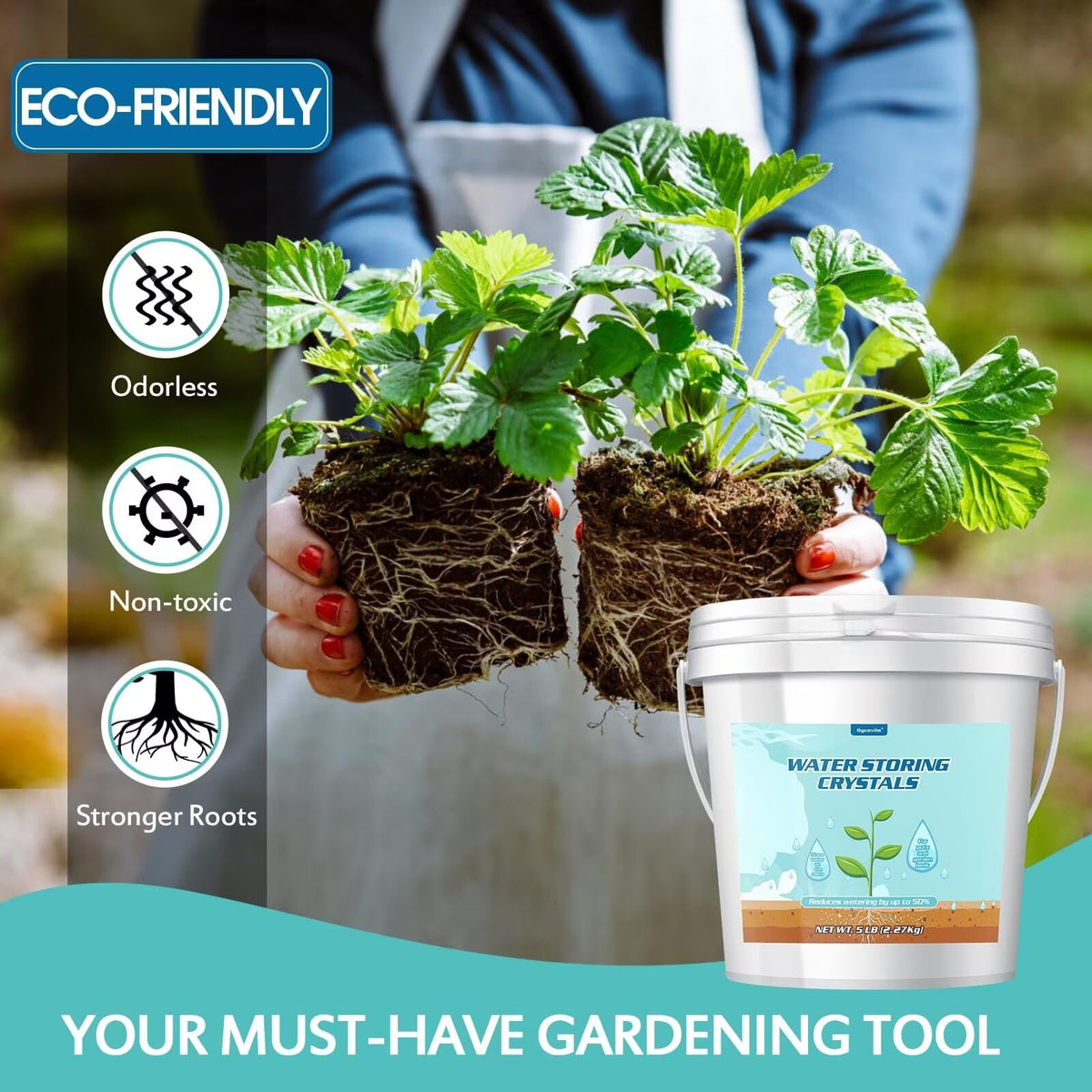 Oycevila odorless non-toxic crystals for safe gardening