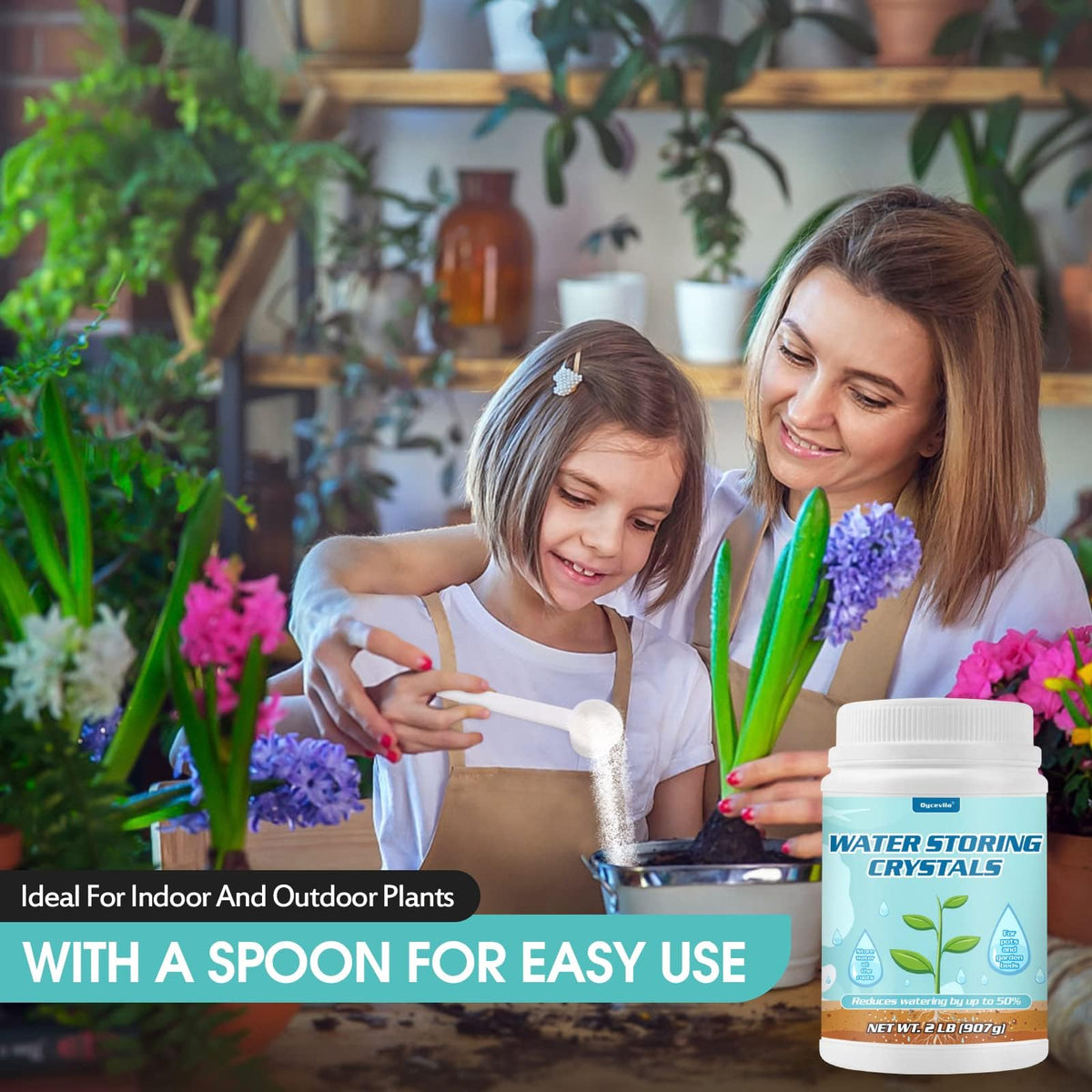 Oycevila crystals are odorless and non-toxic for safer plant care.