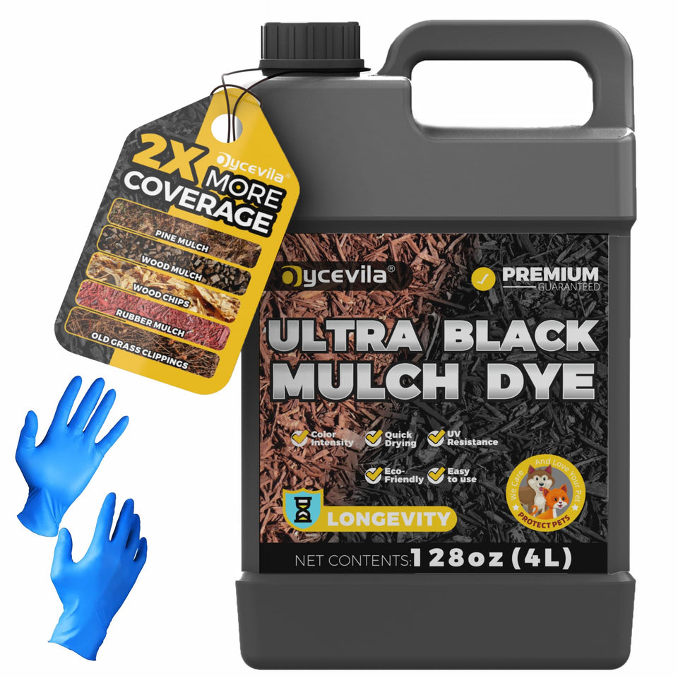 Oycevila ultra-black mulch dye bottle for vibrant color on mulch