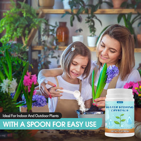 Oycevila water crystals helping drought-prone plants thrive longer.