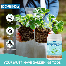 Oycevila packaging and crystals showcased for easy garden setup.