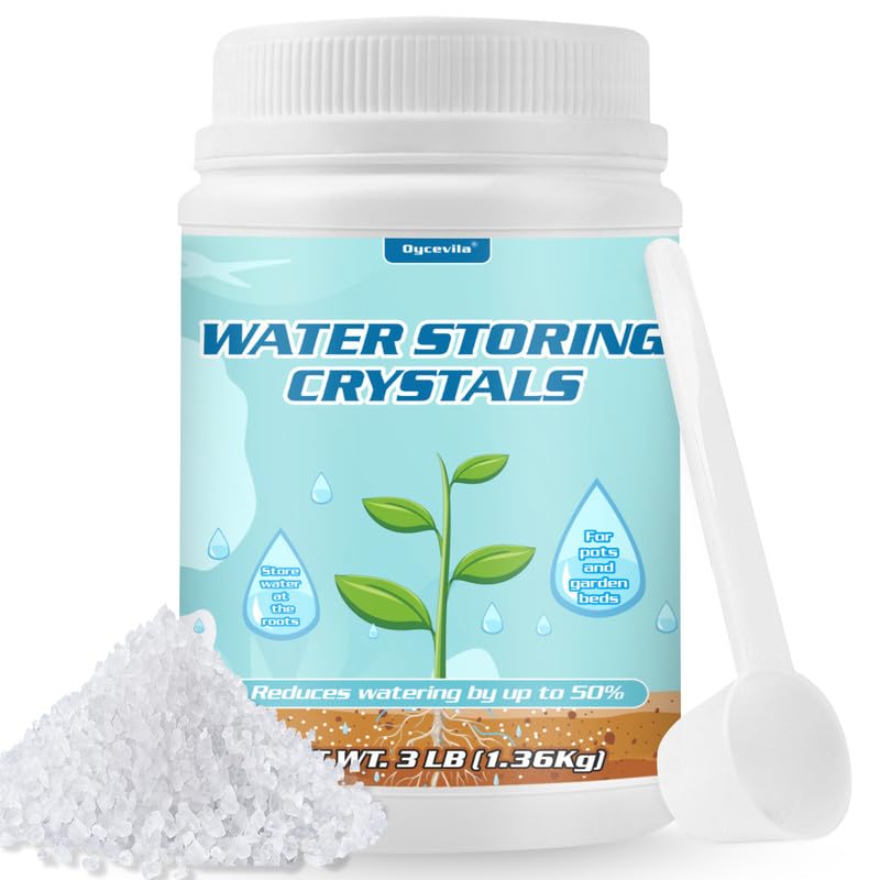 Oycevila water crystals pour showing easy hydration for houseplants