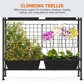 OYEAL four-box layout supports vegetables, herbs, and flowering varieties