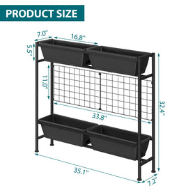 OYEAL garden bed with trellis supports climbing plants for a tidy balcony harvest.