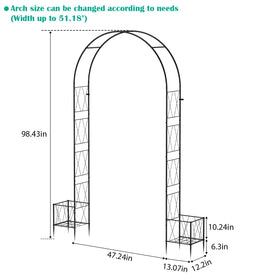 OYEAL metal arch with stable frame and ground stakes for outdoor durability