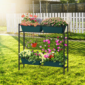 OYEAL multi-compartment planter system fits herbs, flowers, and vegetables together.