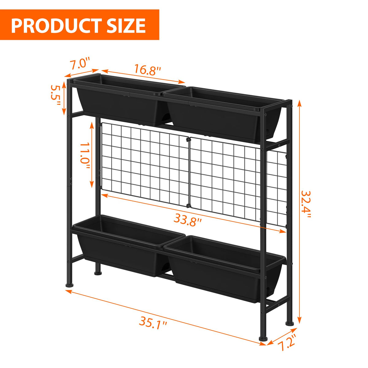 OYEAL raised garden bed side view shows sturdy frame and ergonomic height