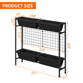 OYEAL raised garden bed side view shows sturdy frame and ergonomic height