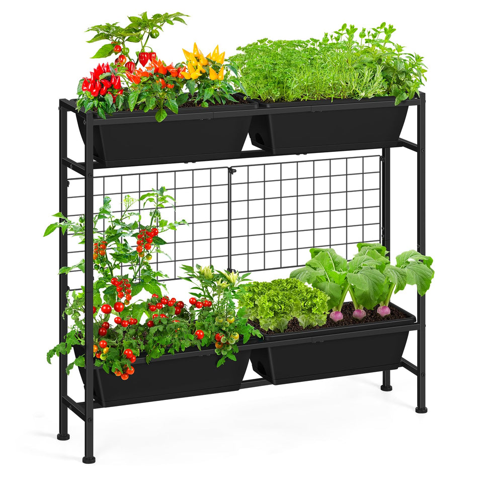 OYEAL raised garden bed with trellis and legs for versatile outdoor gardening