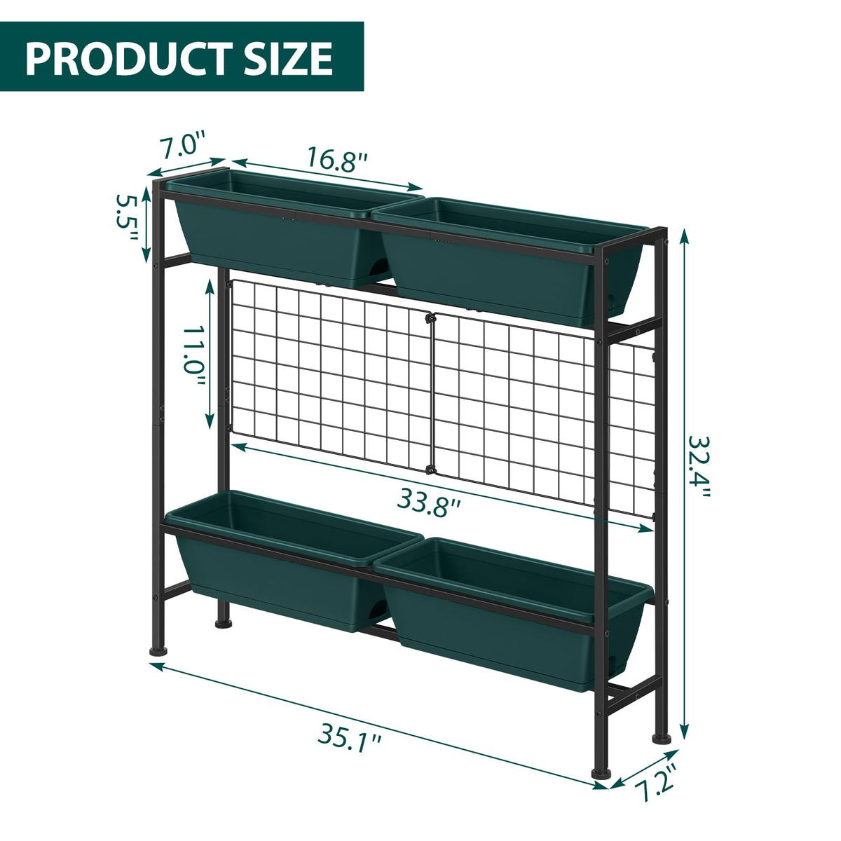 OYEAL vertical planter at 32-inch height enables comfortable balcony gardening.
