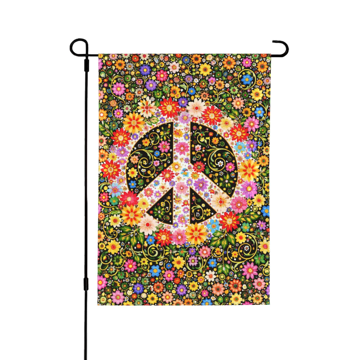 Oyebn Flowers of Peace flag, 12x18 front view, bright yard decoration for curb appeal