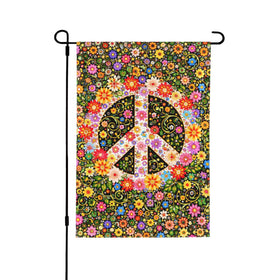 Oyebn Flowers of Peace flag, 12x18 front view, bright yard decoration for curb appeal