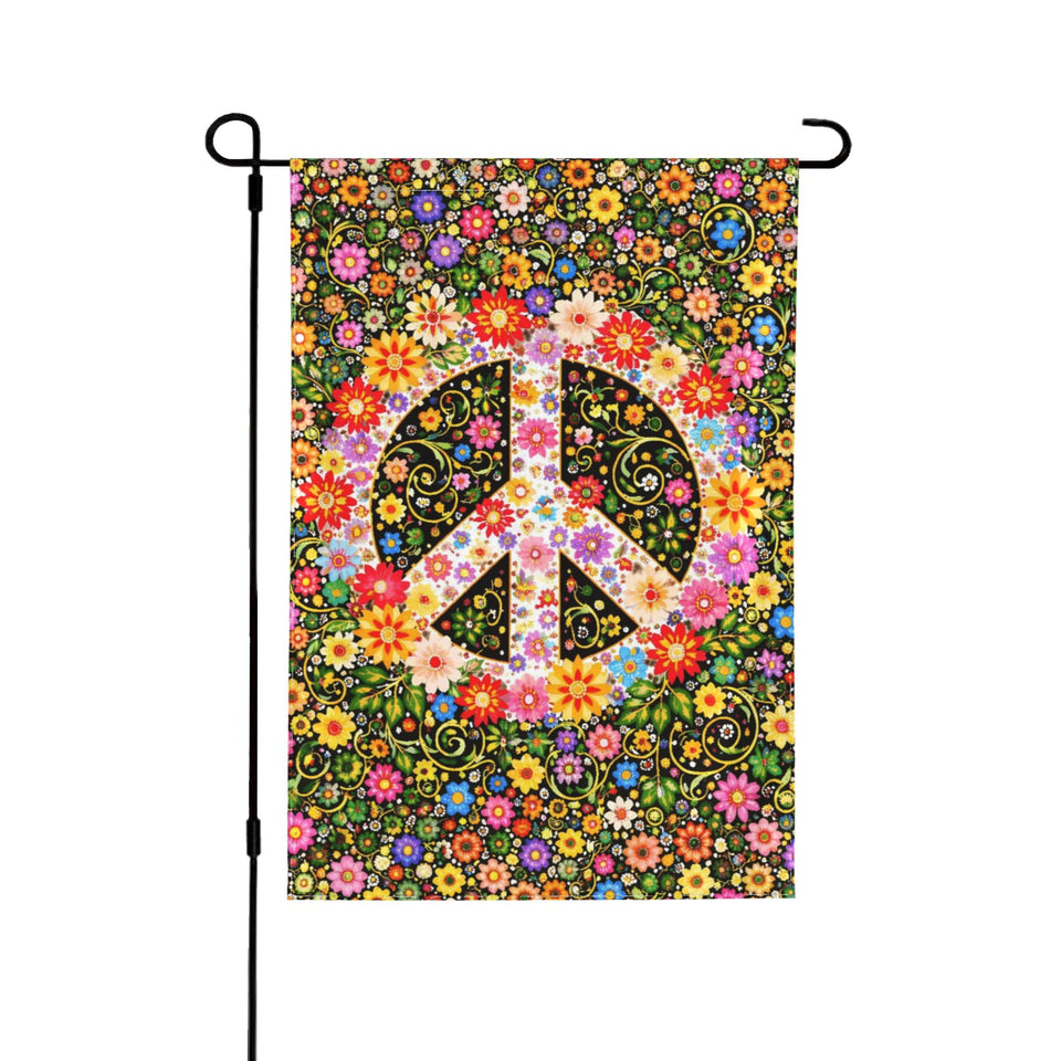 Oyebn Flowers of Peace flag, 12x18 front view, bright yard decoration for curb appeal