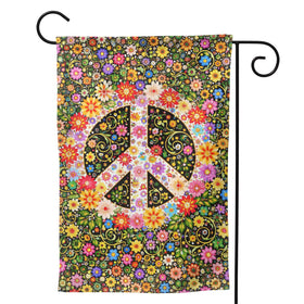 Oyebn Flowers of Peace flag full view, showcasing double-sided artwork