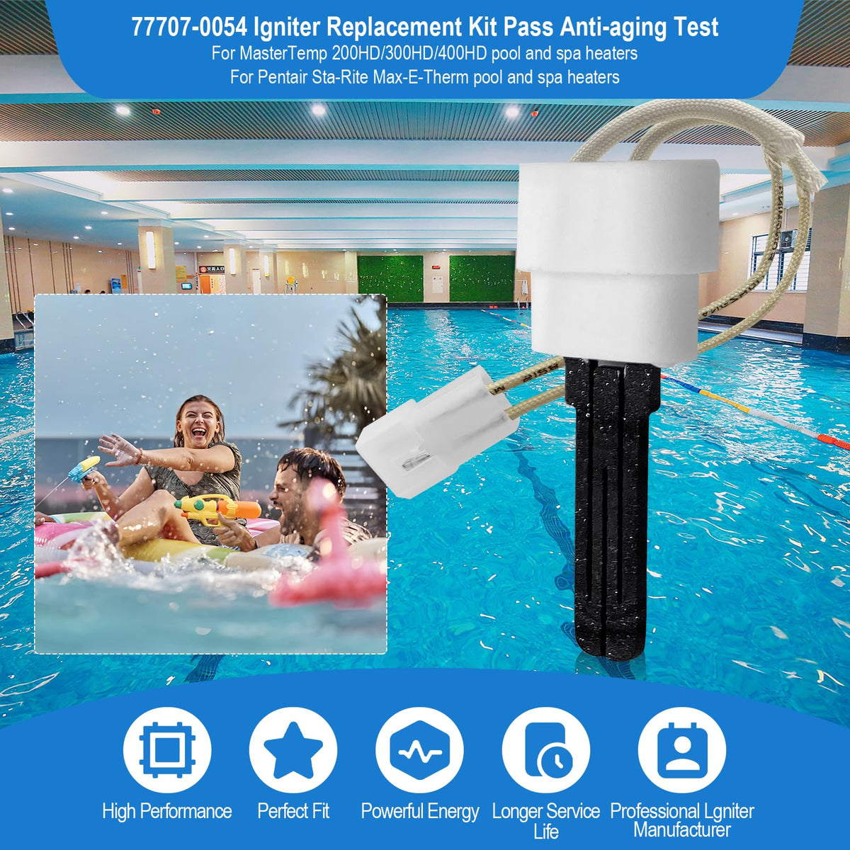 OYENDE igniter for pool heater compatible with Pentair Sta-Rite models for versatile replacement.