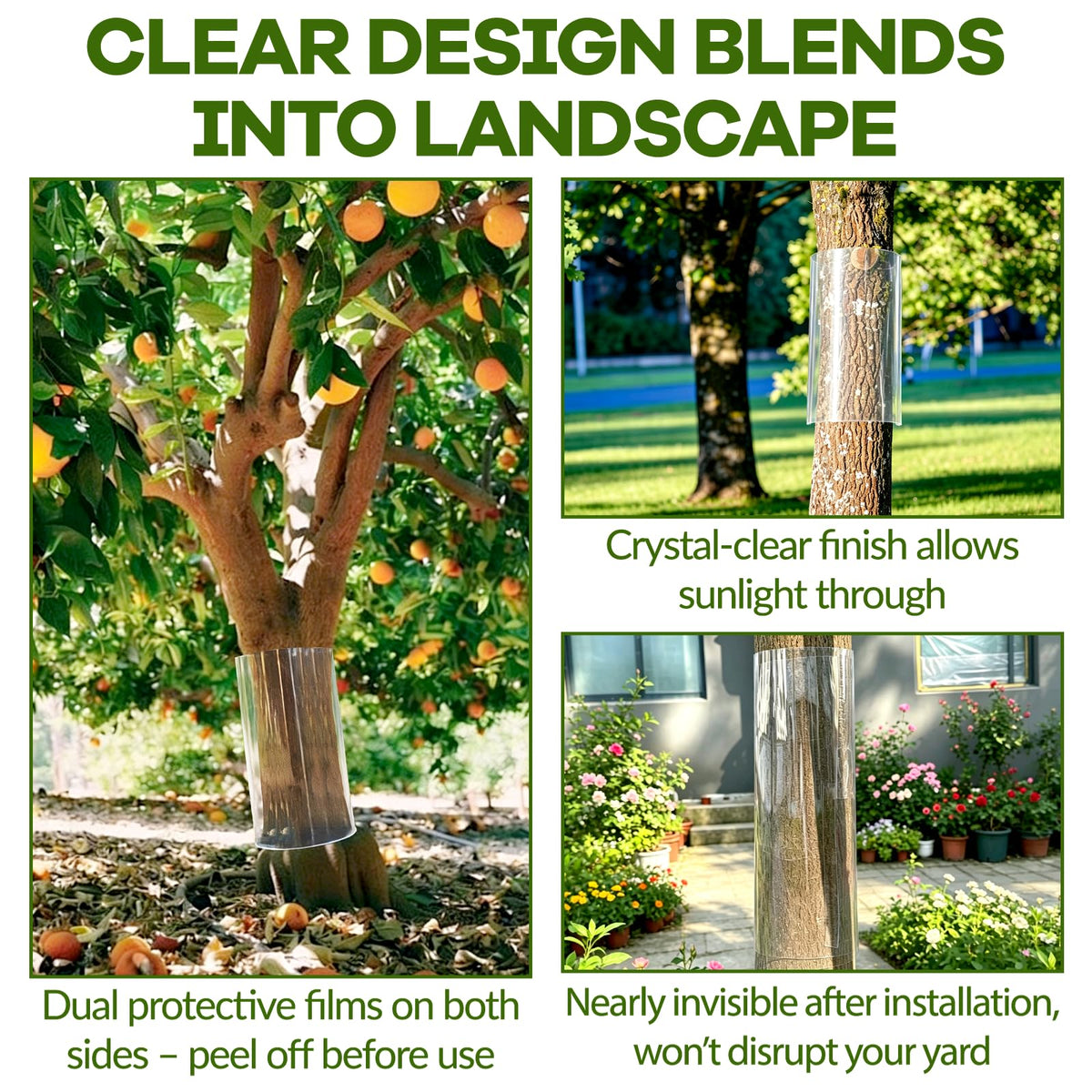 oyhqes Iguana Tree Wrap edge tapes and dot adhesives secure the wrap reliably.