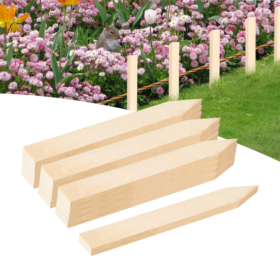 oyhqes wood stakes 12-inch for durable plant support and garden marking