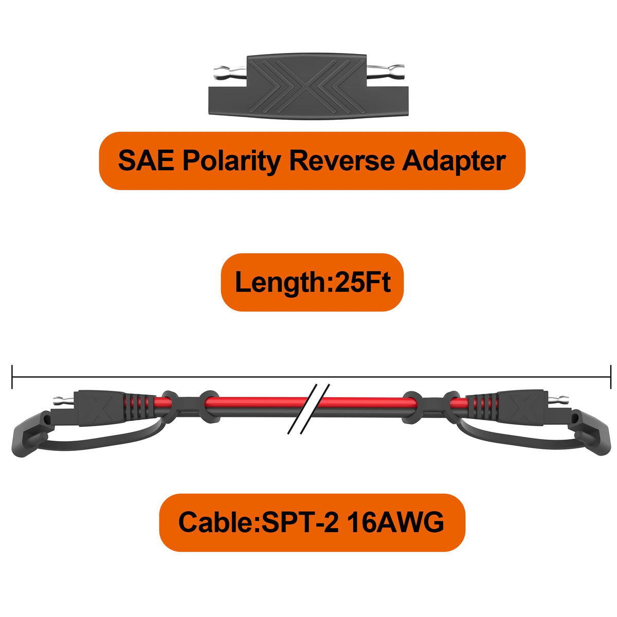OYMSAE 25ft copper wire SAE extension cable highlights heavy-duty durability.