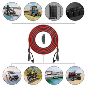 OYMSAE two-pack SAE extension cables offer ready extension for batteries and panels.