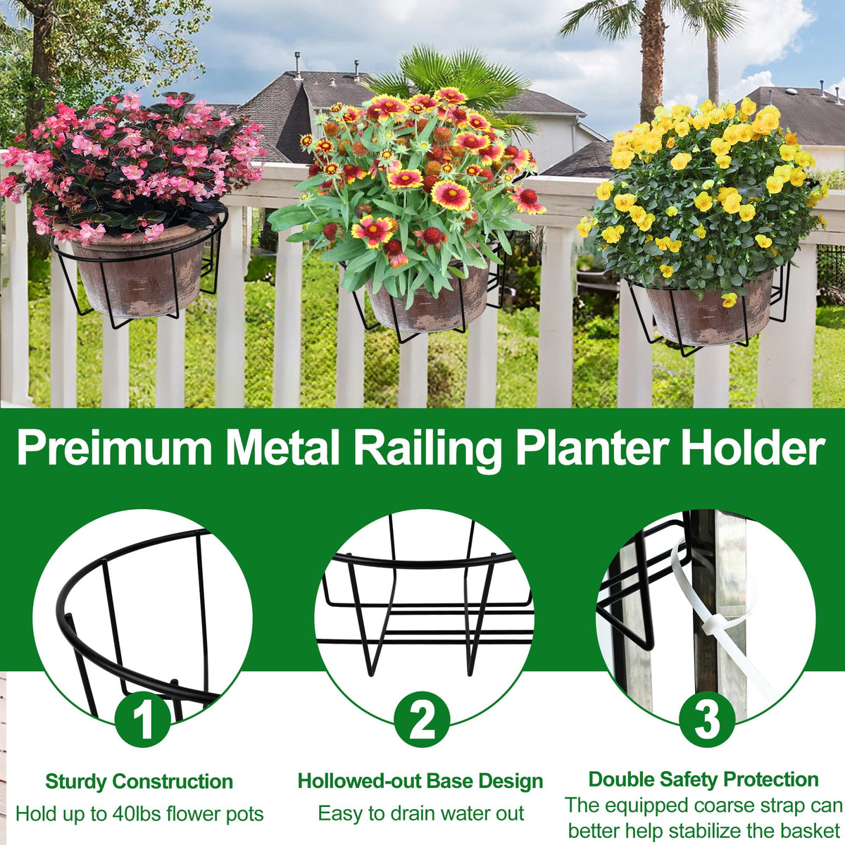 OYMVEKIK easy assembly hanging planter designed for quick setup on rails