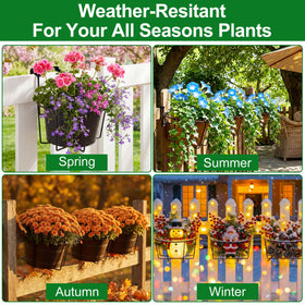 OYMVEKIK weather-resistant metal planter attached to a deck railing for outdoor décor