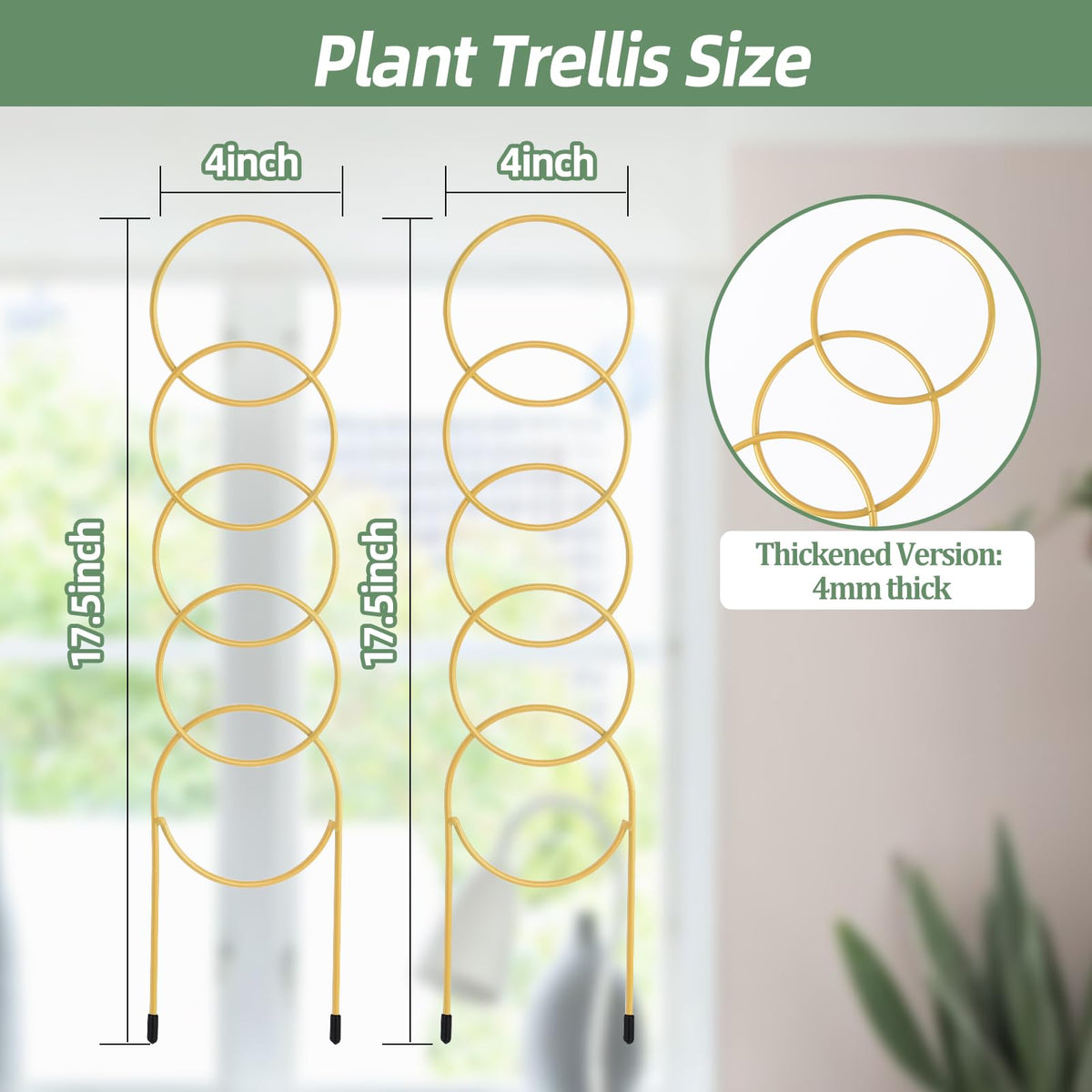 OYOEETD golden metal trellis for climbing plants guides tendrils elegantly.