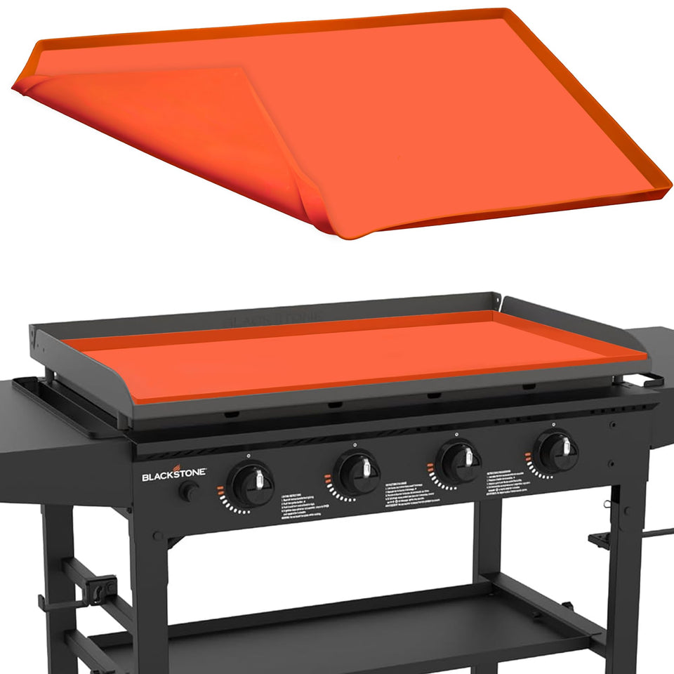 OZG 36in griddle mat close-up showing secure, wobble-free fit for Blackstone