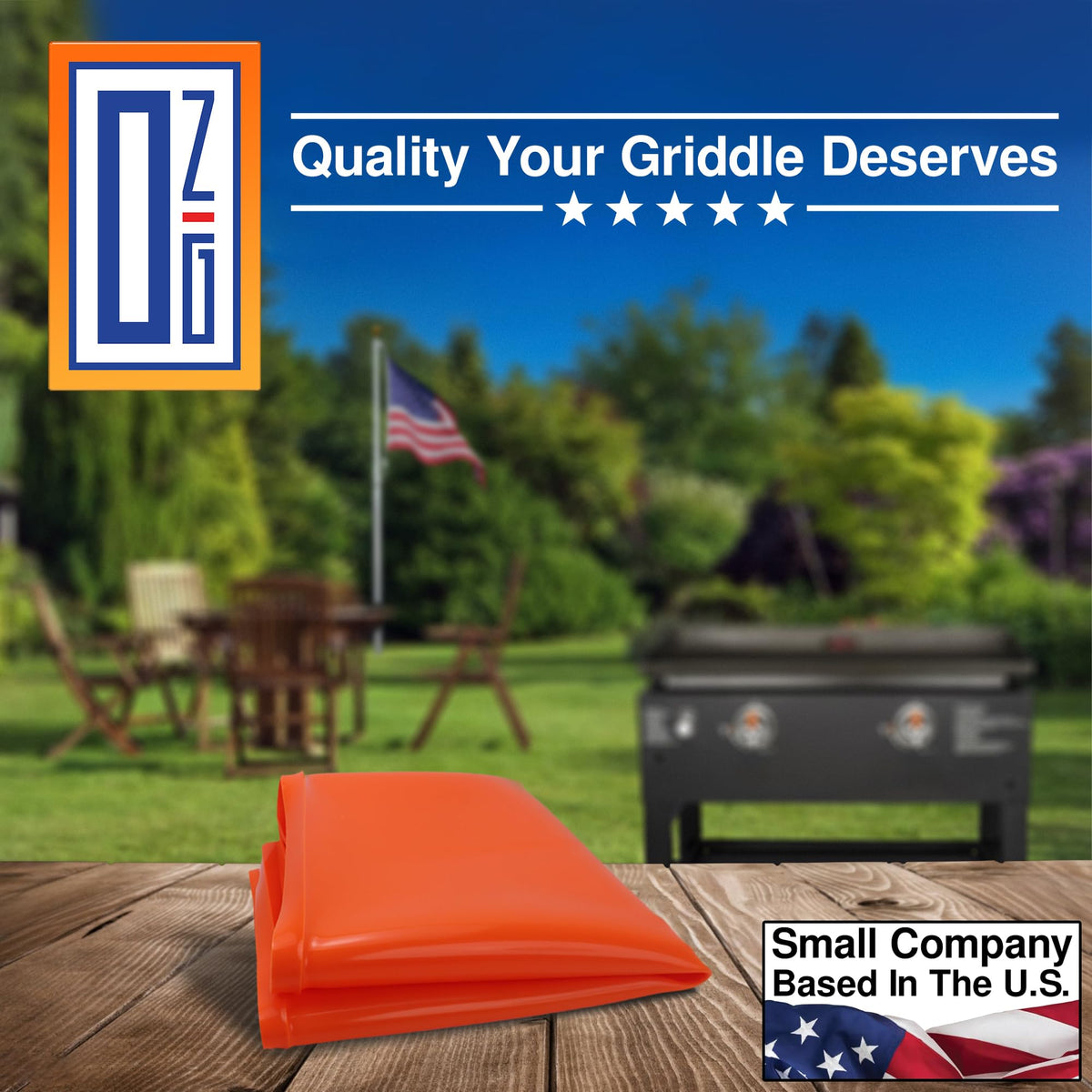 OZG dust-debris shield mat keeps griddle pristine between cooks