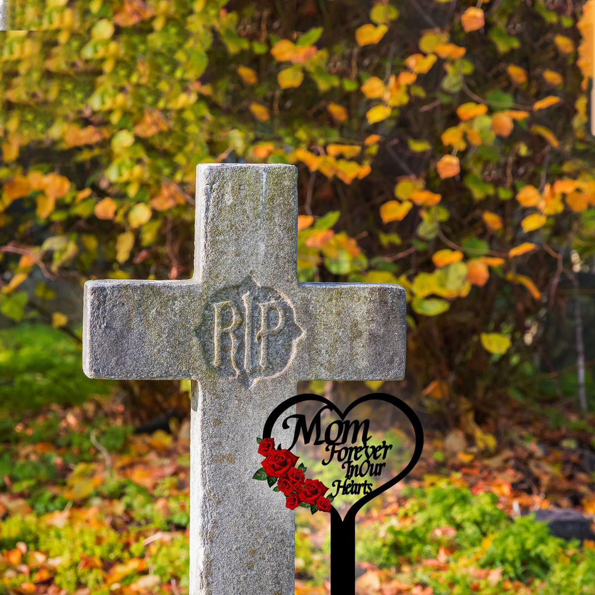 OZIO cardinal garden stake memorial adds colored accents to yard memorials.