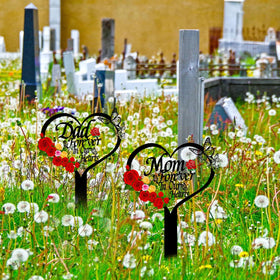 OZIO grave marker metal stake suitable for garden or cemetery.
