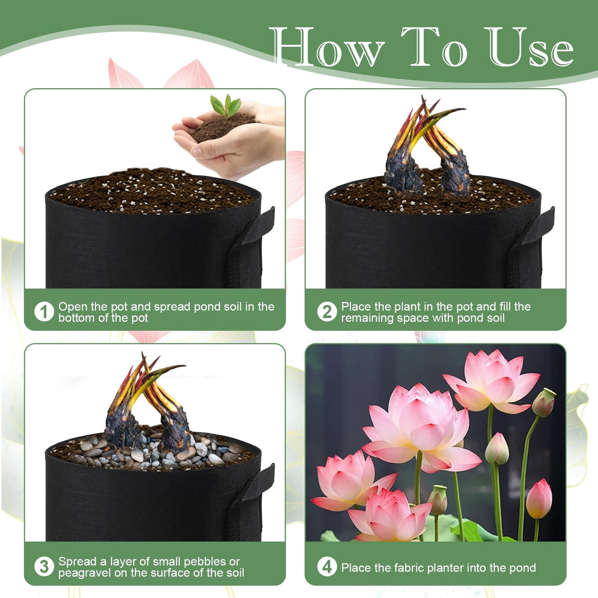 OZIO pond grow bag with handle simplifies moving between spots