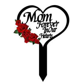 OZIO memorial heart plaque grave marker for graveside remembrance and garden decor.