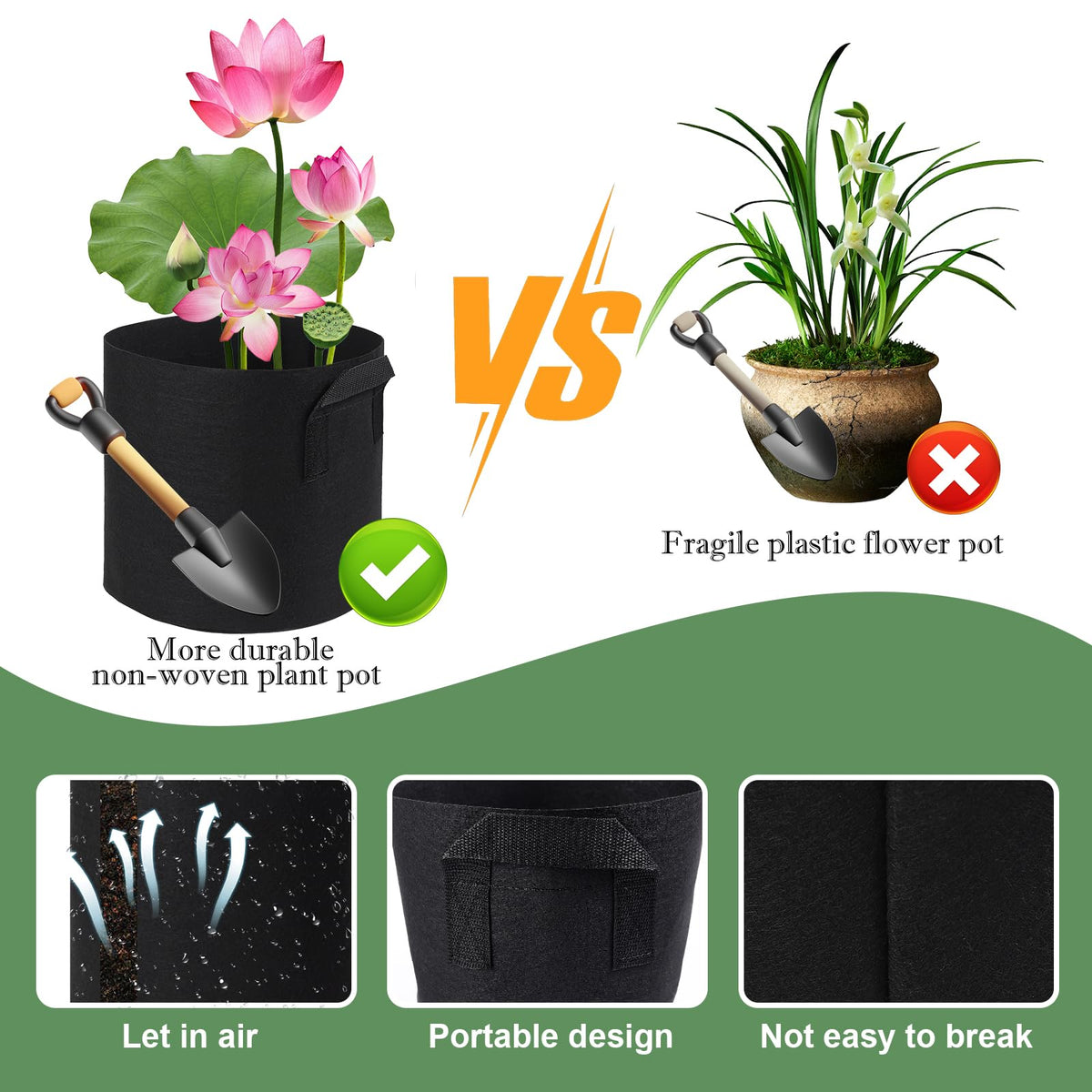 OZIO multiuse plant bag 1 gallon suitable for vegetables and aquatic plants