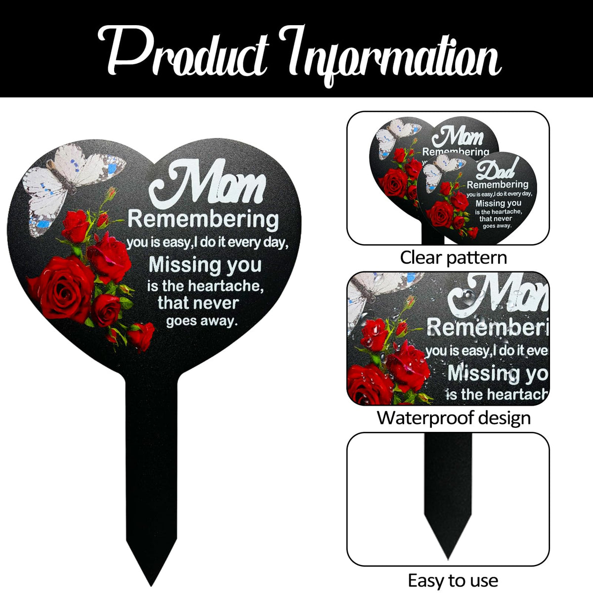 OZIO yard garden memorial marker in situ, versatile outdoor remembrance decor.