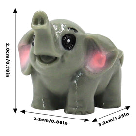 OZLMC elephant figurine, detailed grey resin for terrariums and moss landscapes