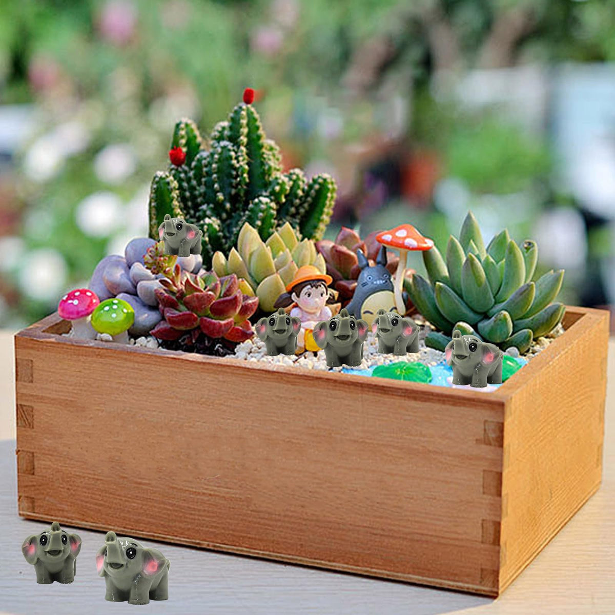 OZLMC elephant figurine, durable resin adds whimsy to DIY decor