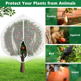 Bottom drawstring on OZMI netting cinches snugly around the plant base.