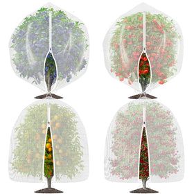OZMI Bird Netting covers a fruit tree with visible zipper access for easy harvest.