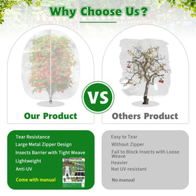 OZMI drawstring bottom closure tree netting seals to deter small animals