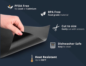 Linda's Essentials BPA-free and PFOA-free grill mats for safe reuse