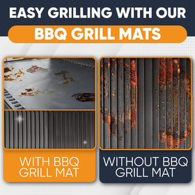 Linda's Essentials grill mats cut to size with scissors for a custom fit