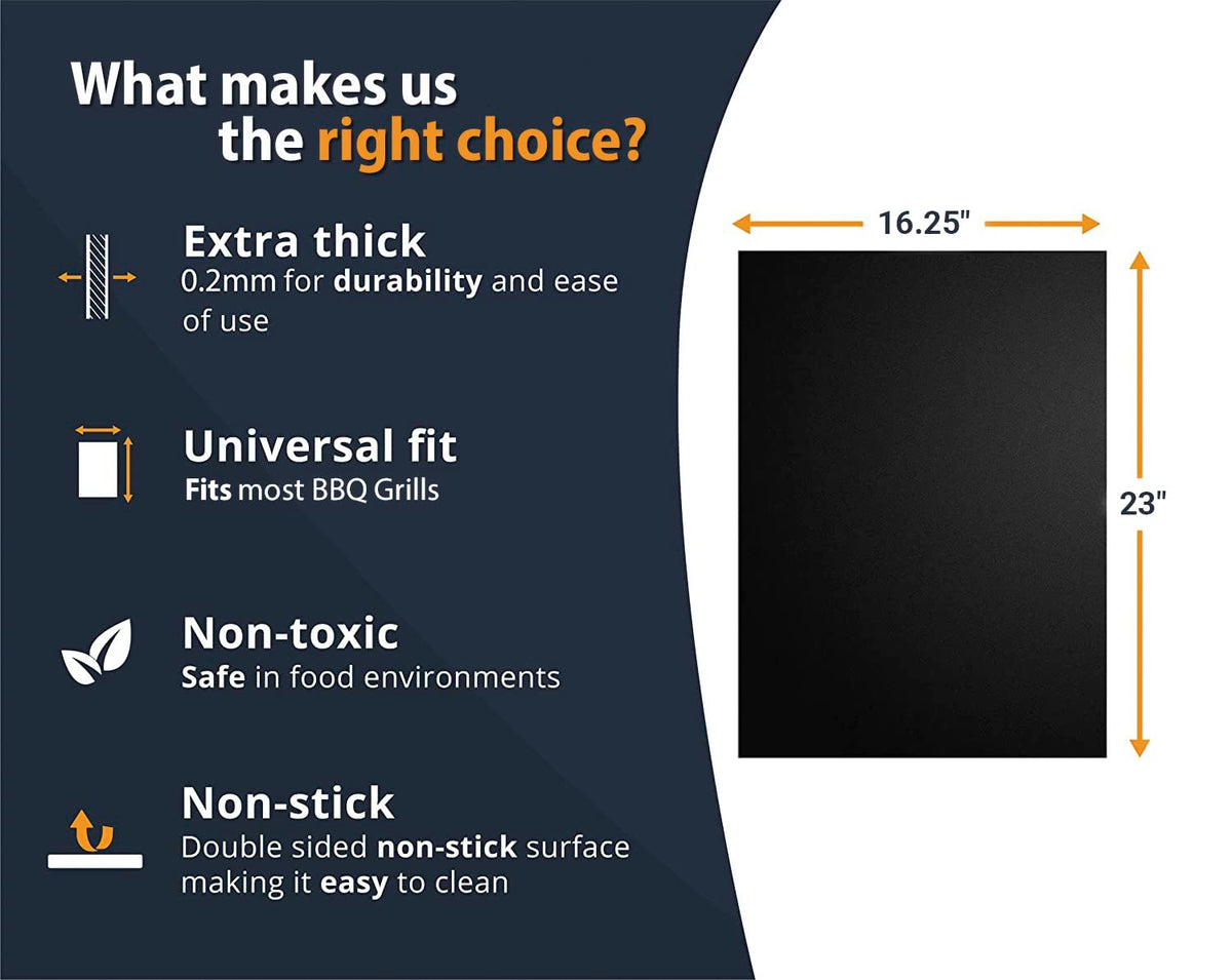 Linda's Essentials non-stick grill mats surface preventing sticking