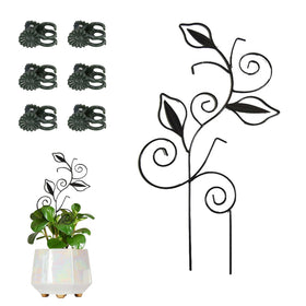 Paalee leaf-shaped trellis close-up showing durable metal support for indoor climbing plants.