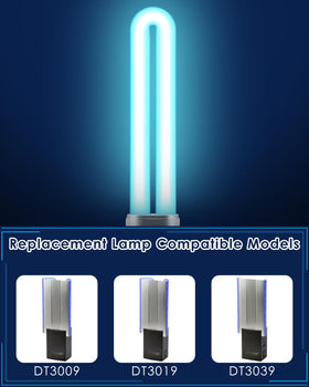 Close-up of PACETAP 9W bulb showing clean glass and 2-pin base for easy installation.