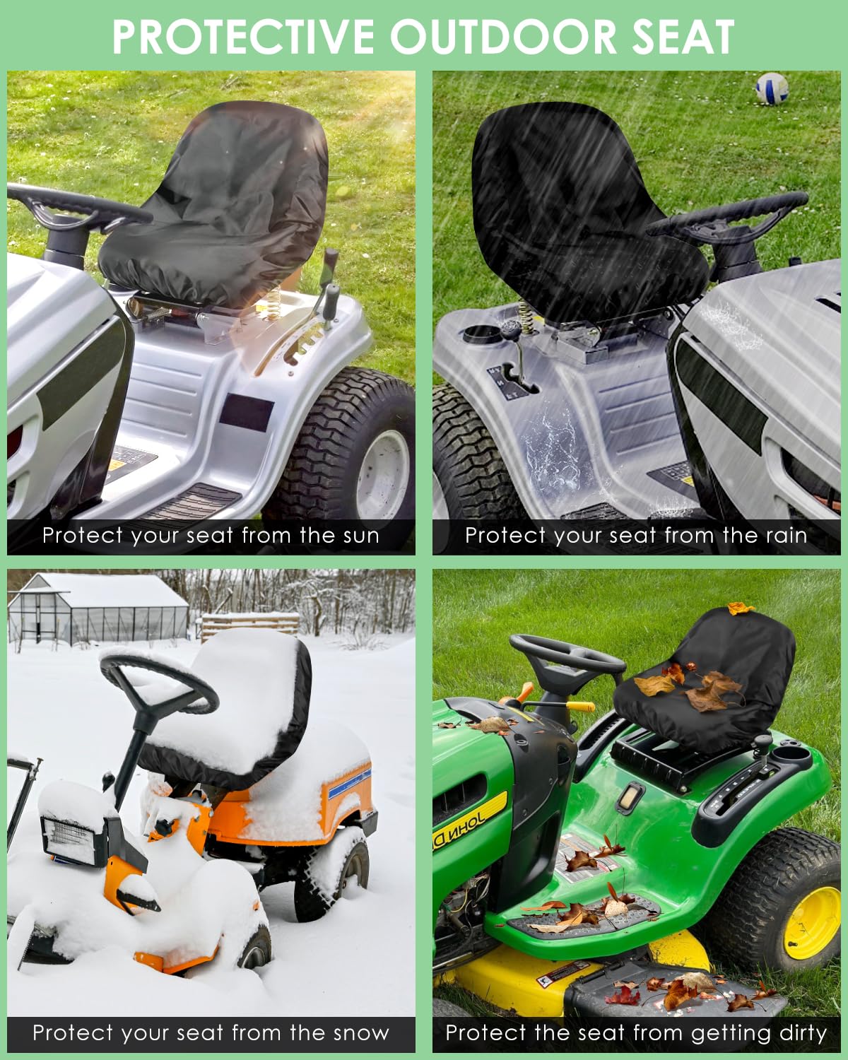 Heat- and scratch-resistant PACETAP fabric protecting the mower seat